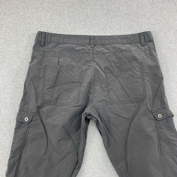 Woolrich Cropped Pants Size 10 Rouched Gray Hiking Nylon Blend Gray - Picture 16 of 16